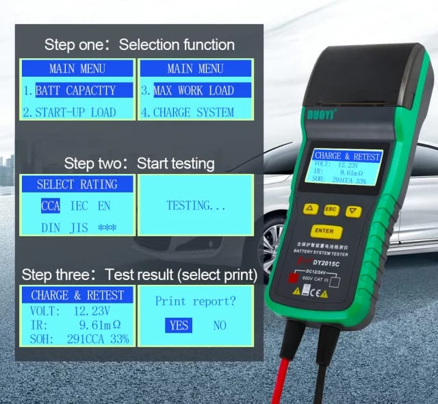 Battery Tester With Printer